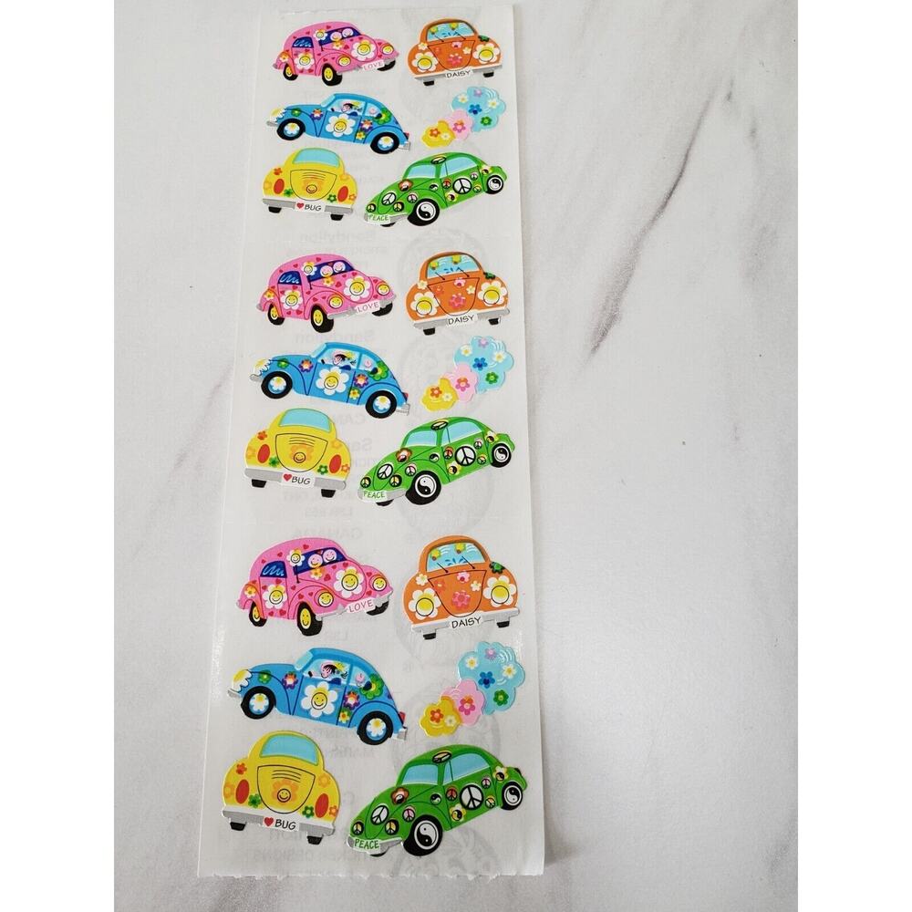 sandylion stickers Beatles Kromekote 3 MODULES Squares‎ Vintage Bug Car 70s Mod